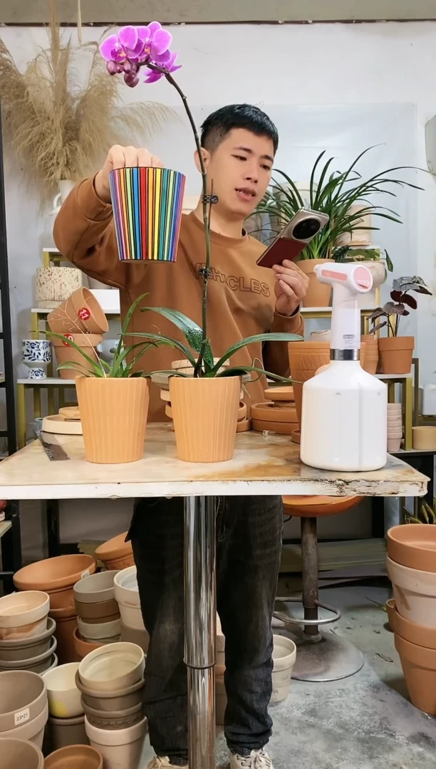 【闪购商品】红陶12*13红陶竖纹 2盆无托