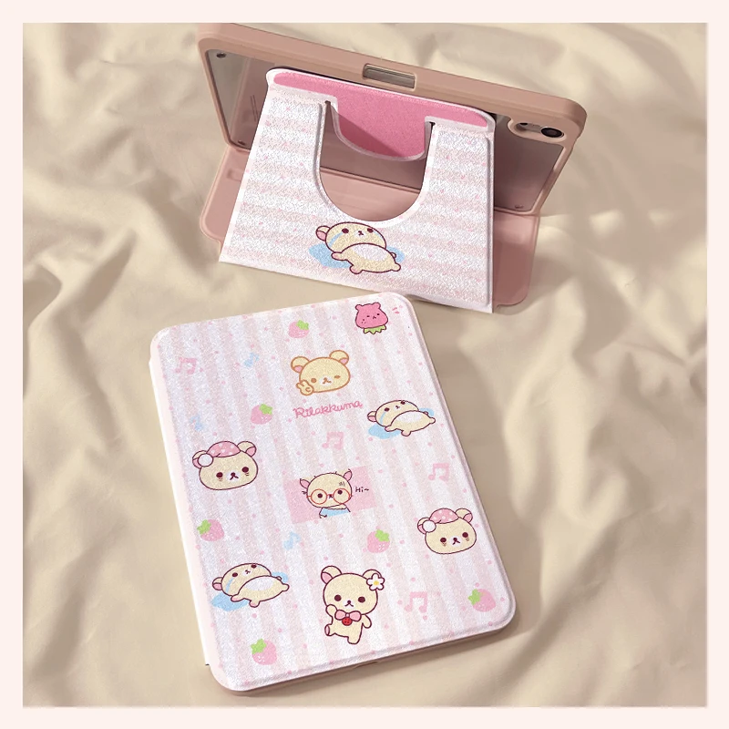 草莓轻松熊iPadpro平板保护套苹果旋转11/10/9代保护壳air7平板壳