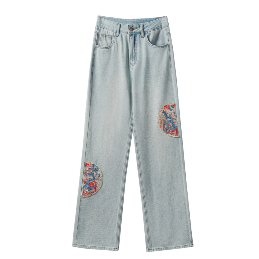 【新中式牛仔】马克华菲女装春季时尚休闲裤牛仔裤 F41037A033