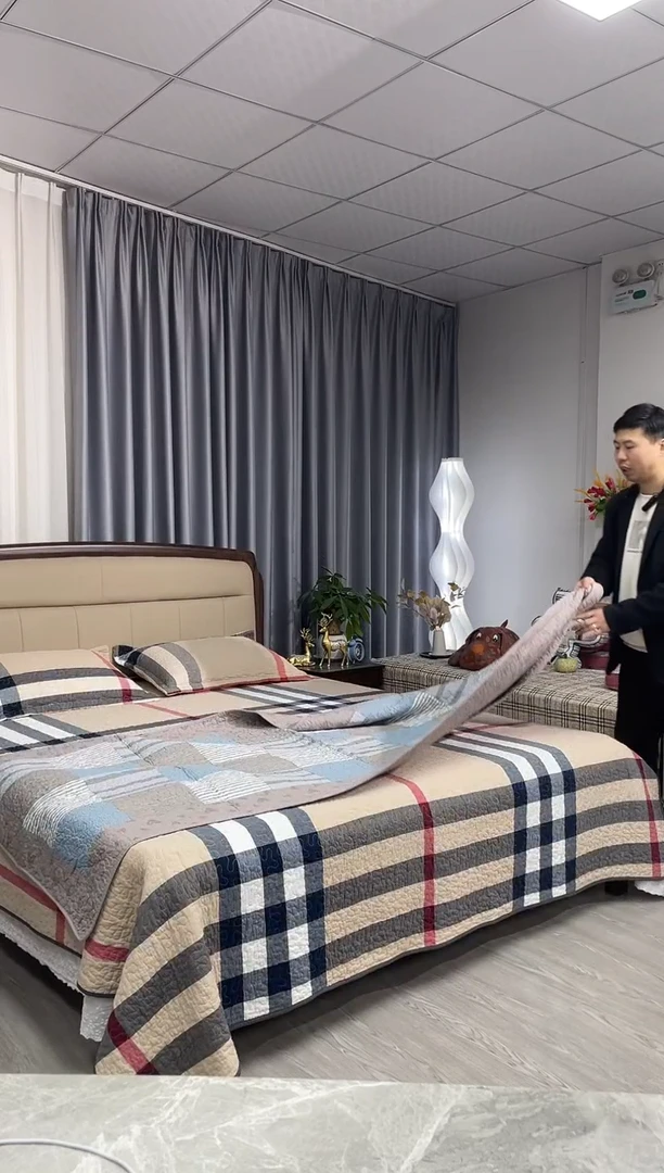 棉90cm*210cm 复古真拼（蓝咖）