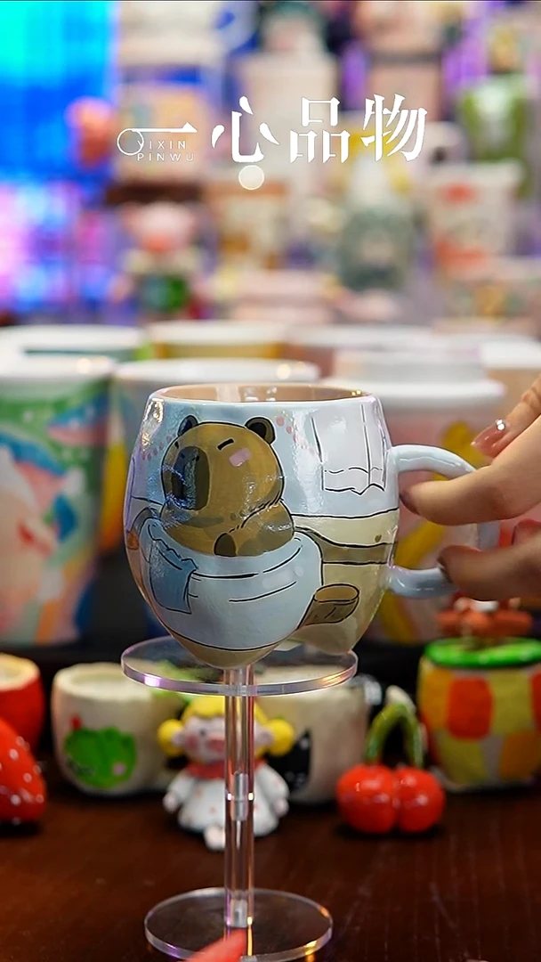 杯子瓷S175景德镇手工手绘杯子摆件