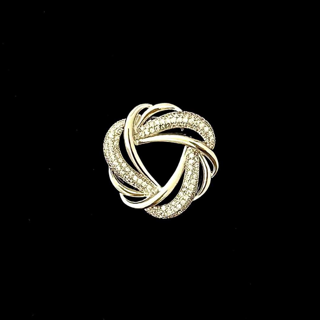 铜合金仿珍珠胸针 xz4802银色几何