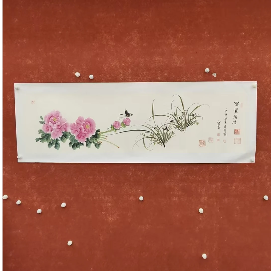李玉莲-富贵清香-六尺对开-瑞鹤宣纸