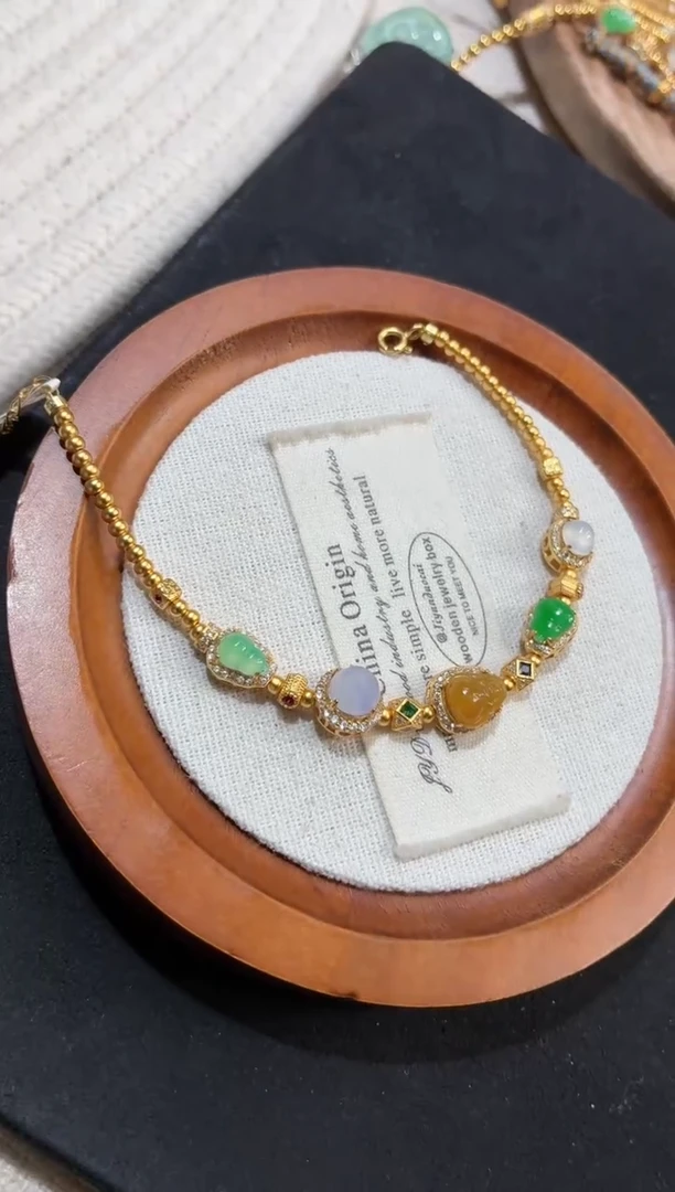 吊坠(不含链)银S925镶嵌翡翠手链