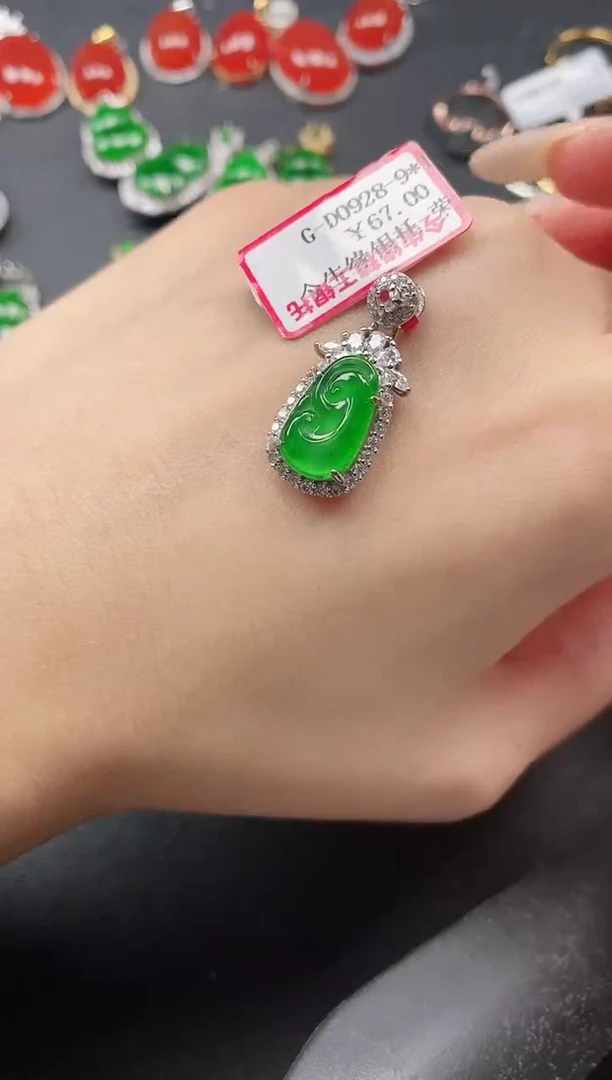 银S925镶嵌戒指翡翠51511