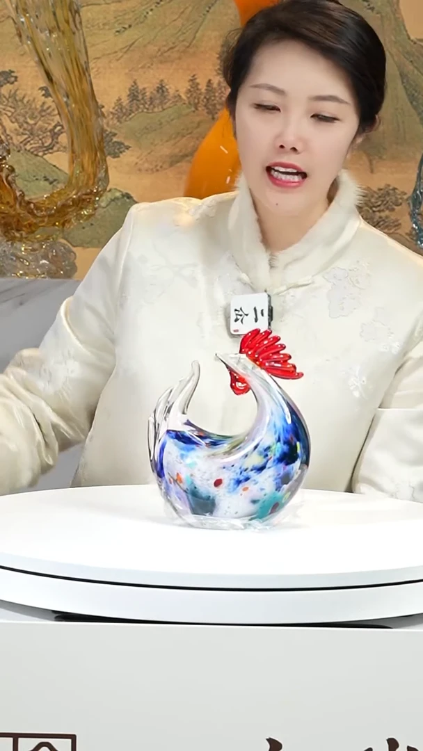 手工艺品琉璃莫奈回旋鸡
