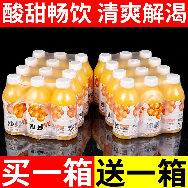 【买一送一】新日期沙棘汁整箱300ml*9瓶批发网红同款沙棘果汁饮料