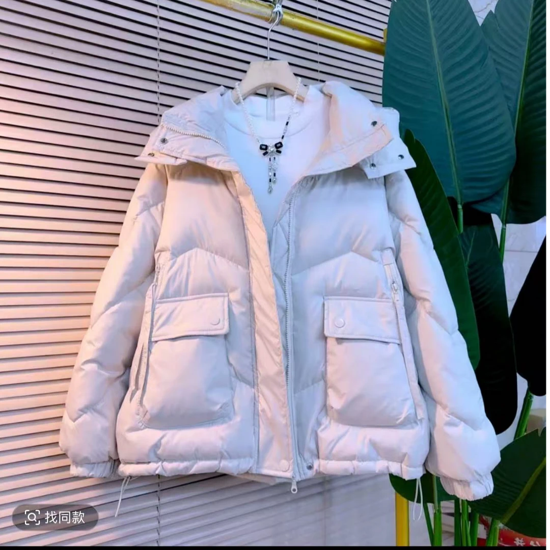 欧洲站时尚胖妹妹冬季新款拉链洋气大兜棉服