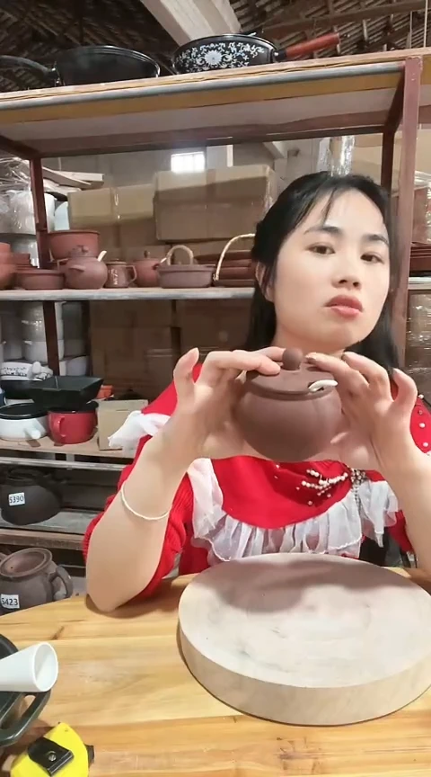 陶明细瑕疵紫砂调料罐送勺色差