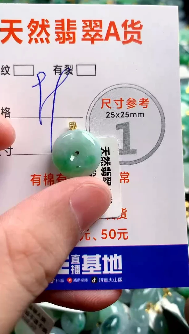 翡翠18K金镶嵌颈饰23000374