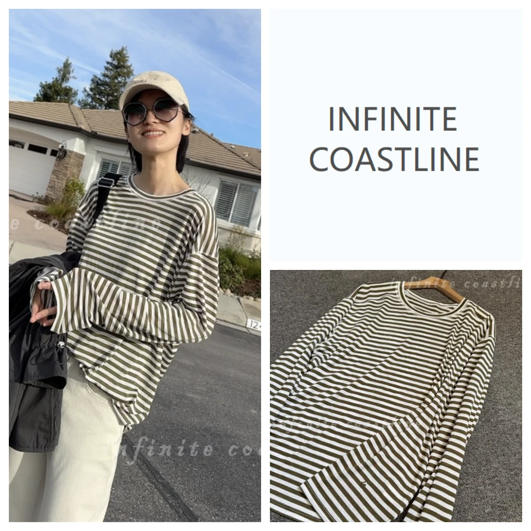 无垠海岸12355【天丝混纺】条纹衫