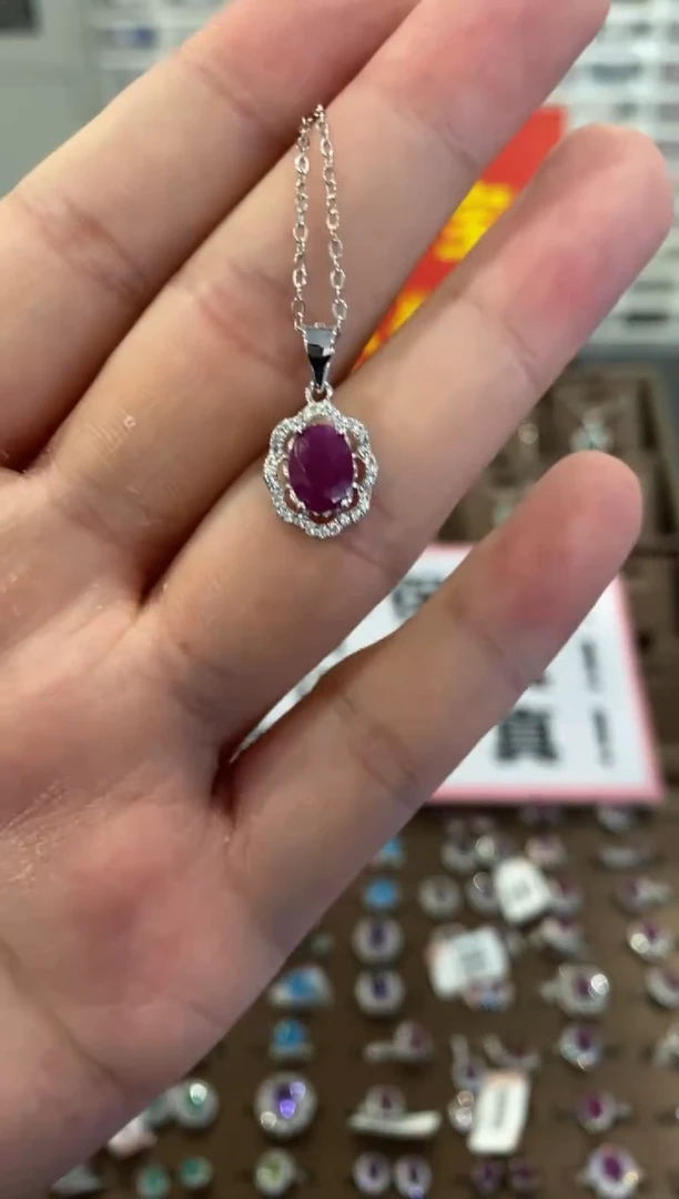 颈饰银S925镶嵌红宝石1