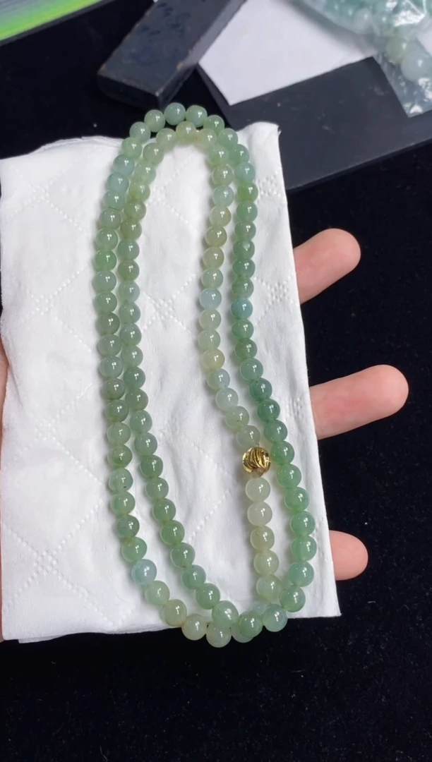 未镶嵌手串翡翠135天然缅甸A货翡翠一物一证