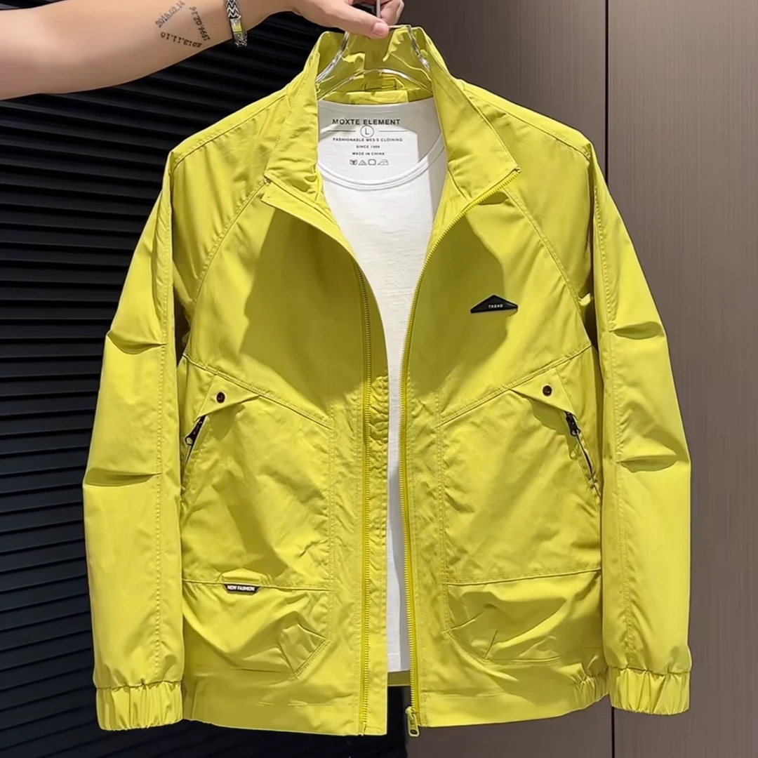 2025春季新款立领夹克男士时尚潮流百搭工装外套痞帅网红韩版上衣