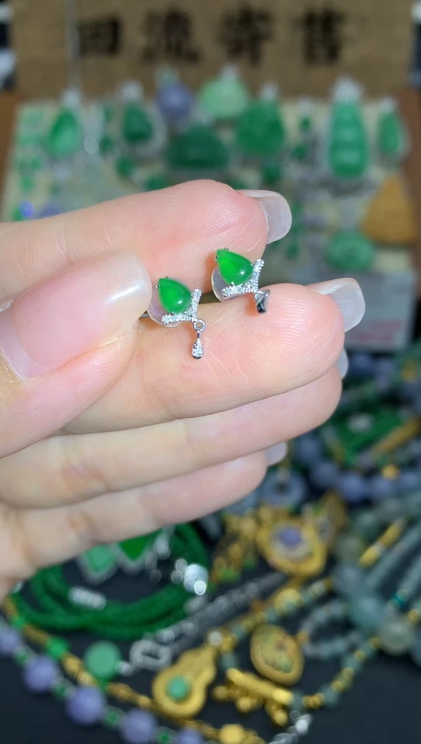【闪购商品】翡翠耳饰18K金镶嵌187-中国好珍宝