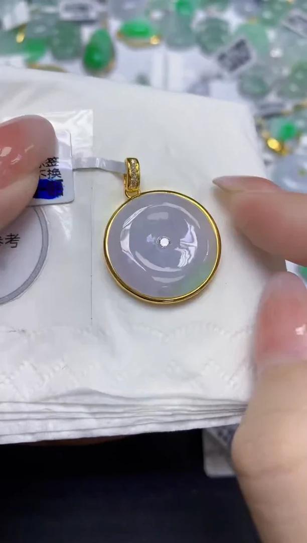 颈饰未镶嵌翡翠天然缅甸翡翠A货百元以上9元证书费自理