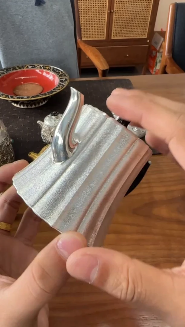 寸发标 手作雪花银权心权意壶