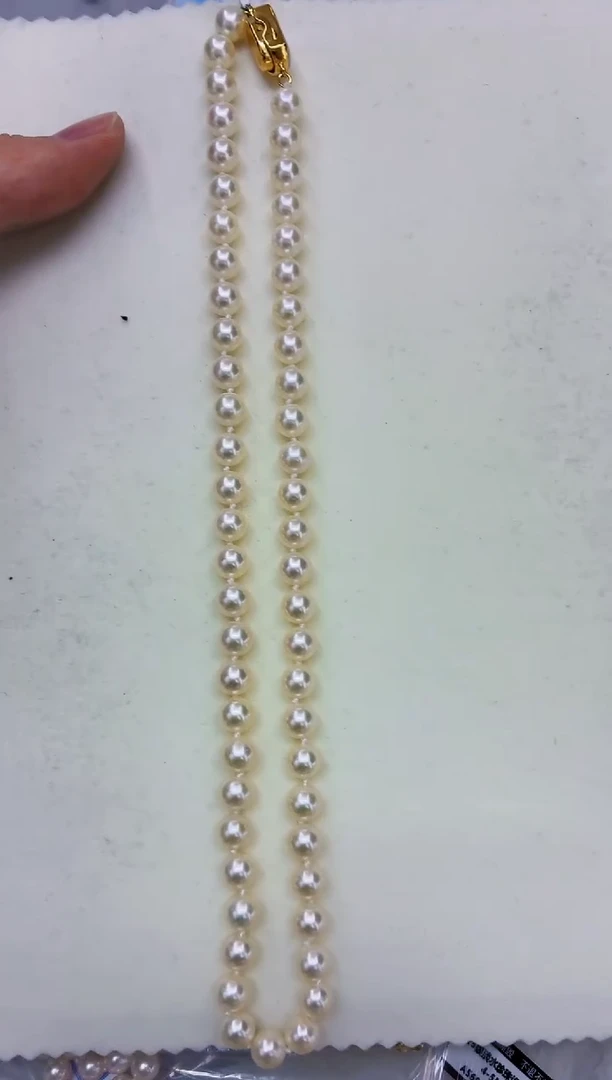 未镶嵌DA海水珍珠羽皇金串链7-8 y238