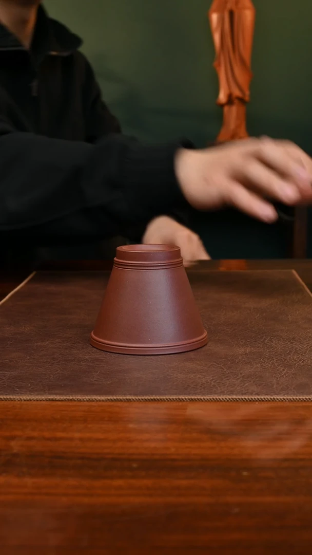 【闪购商品】紫砂茶壶底槽青高笠杯170cc