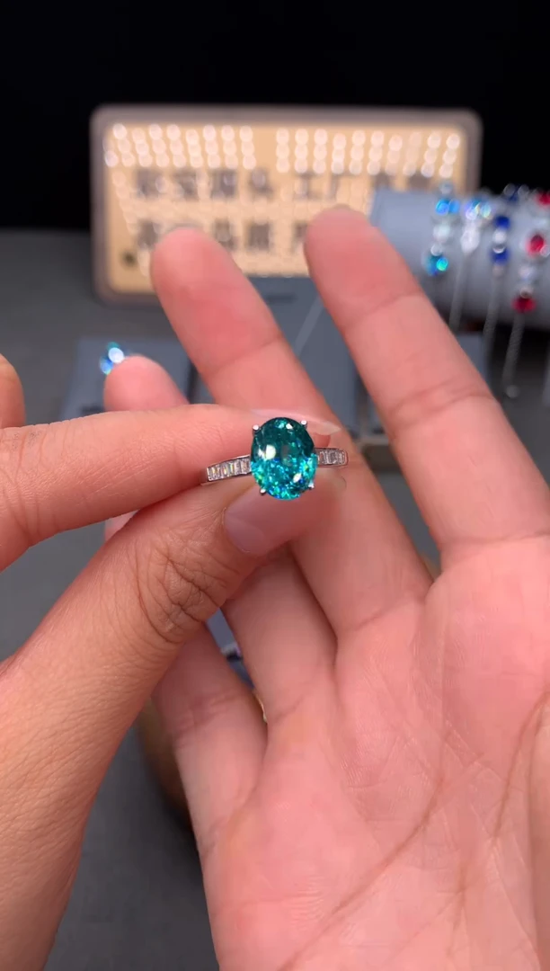 银S925镶嵌戒指碧玺22222