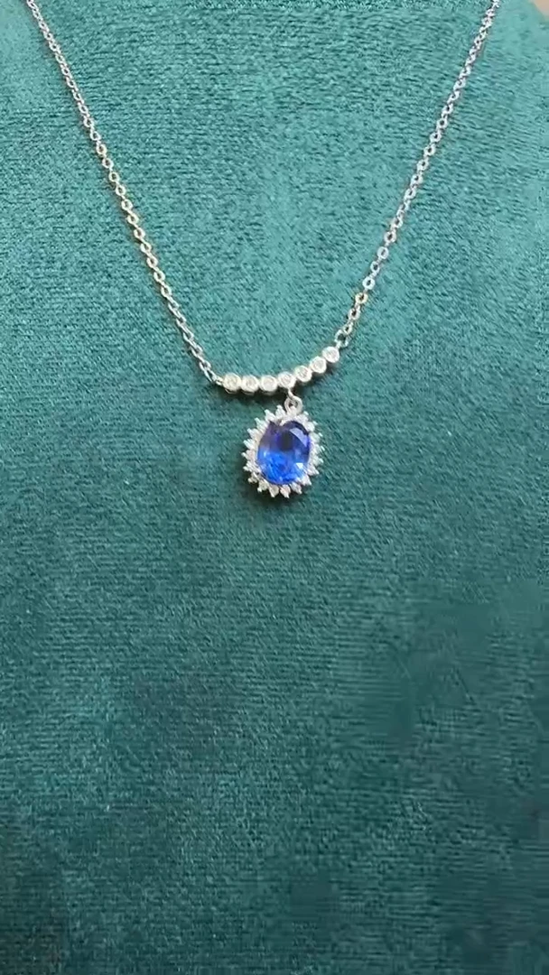 颈饰蓝宝石未镶嵌蓝宝石吊坠