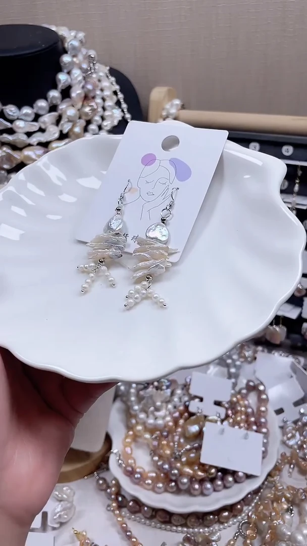 未镶嵌耳饰淡水珍珠【纯恬饰品】