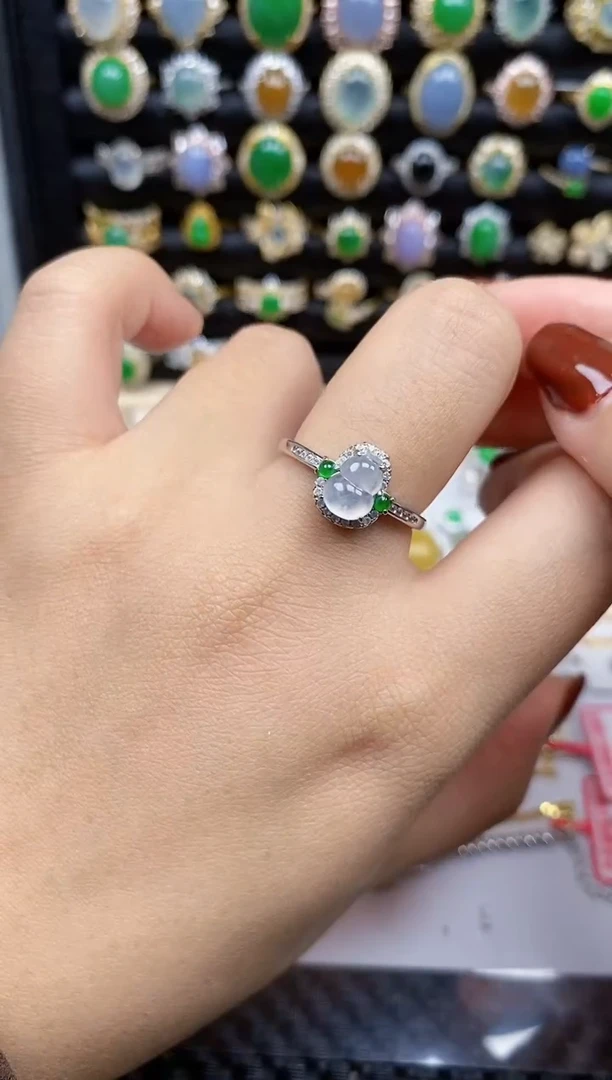 银S925镶嵌戒指翡翠781