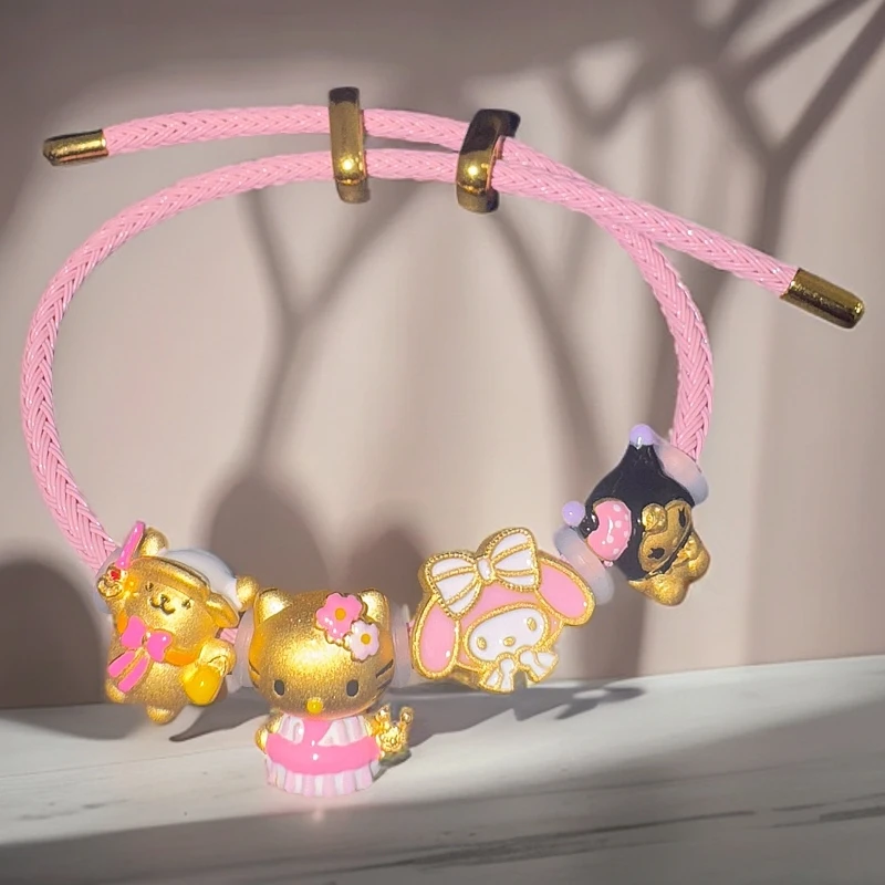 足金999俏皮Kitty猫库洛米卡通可爱风可调节手绳 04150003