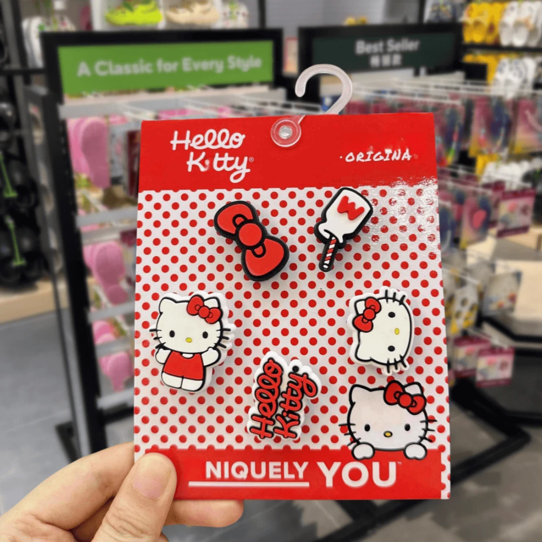 洞洞鞋鞋花配饰 适配Crocs鞋花装饰卡通趣味质感高级配件红色KT猫