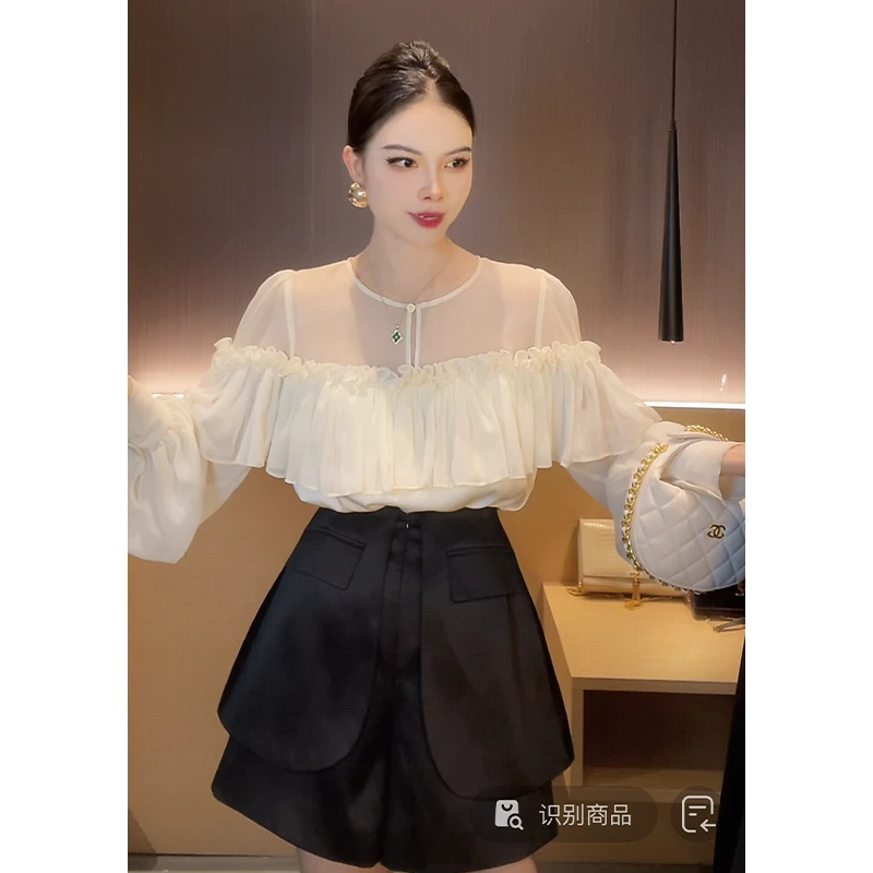 显瘦遮肚子拼接假两件短裤K24020