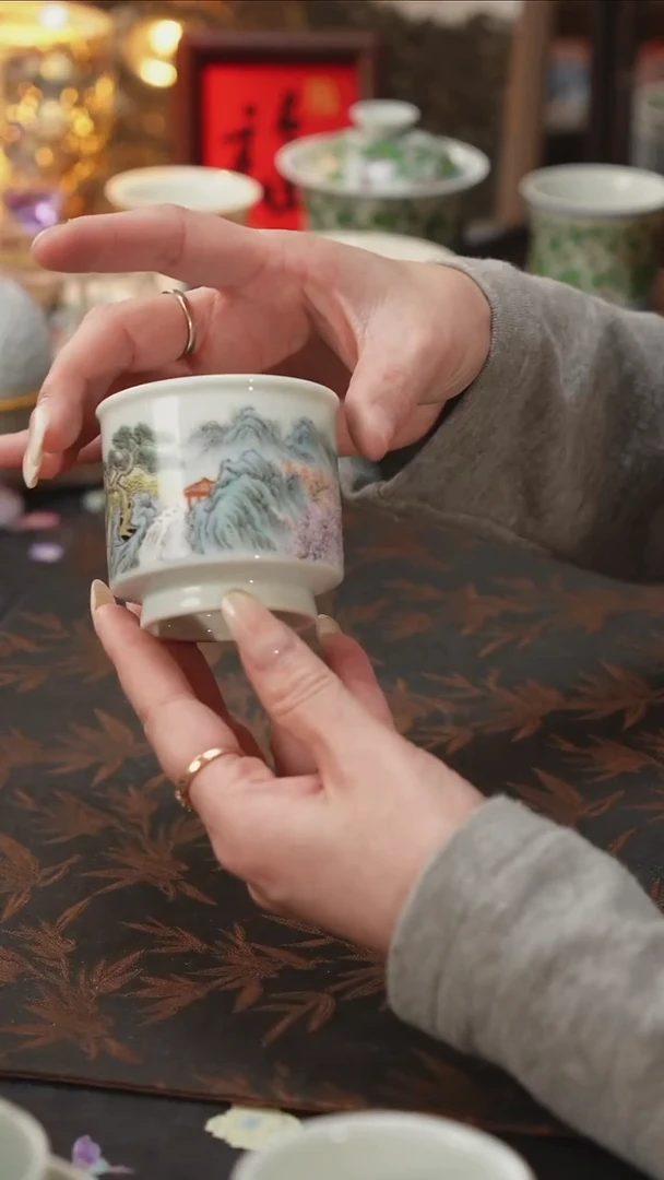 杯景德镇陶瓷杯碗柴烧多人