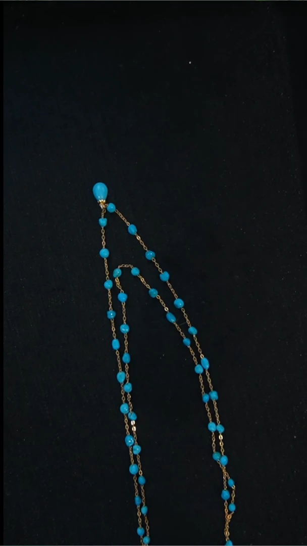 银S925镀金镶嵌绿松石项链发货一件