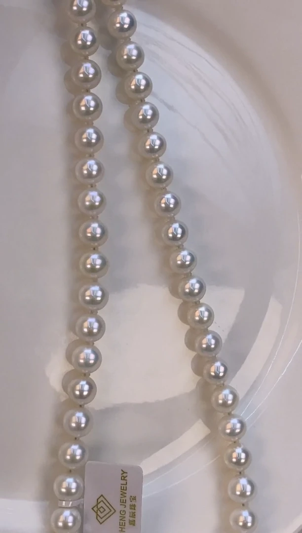 项链银S925镶嵌淡水珍珠8