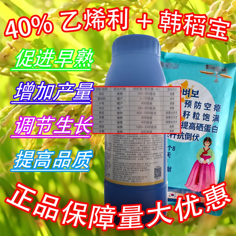 40%乙烯利韩稻宝促进早熟催熟增加产量水稻棉花番茄