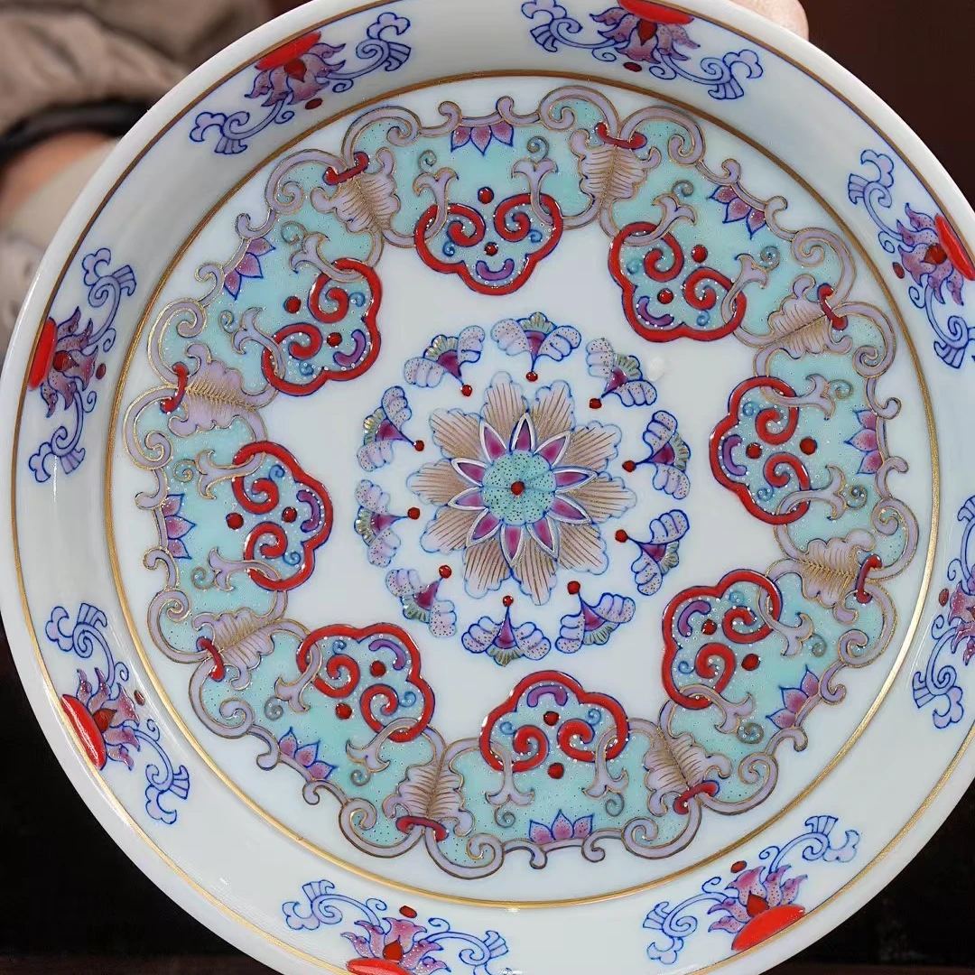 冉月斗彩蕉叶如意纹壶承景德镇陶瓷男女士泡茶专用主人杯2025新款