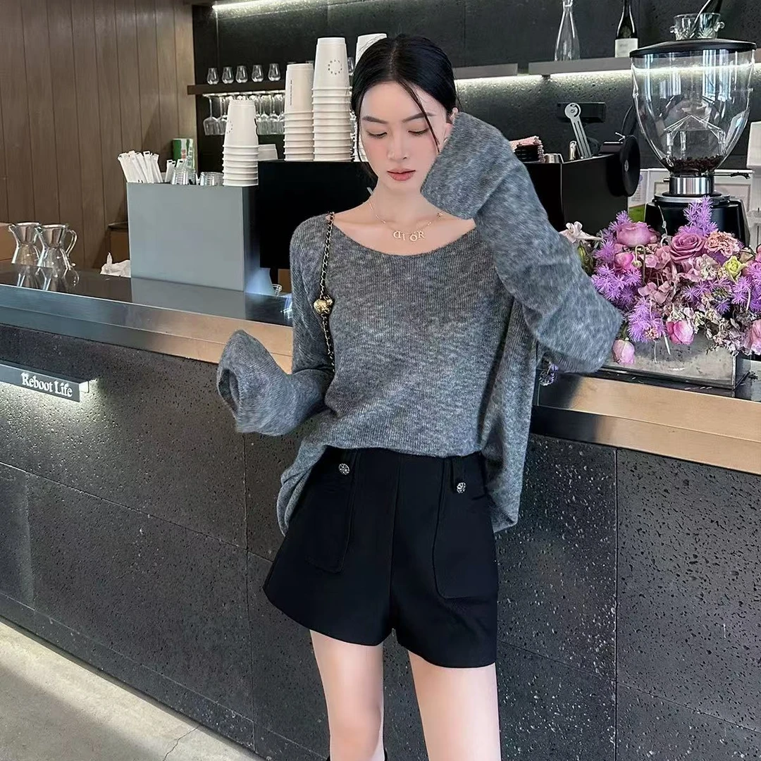 2025春季新款黑色百搭高腰显瘦短裤