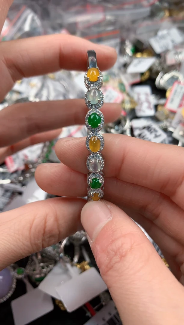 银S925镶嵌戒指翡翠222---1