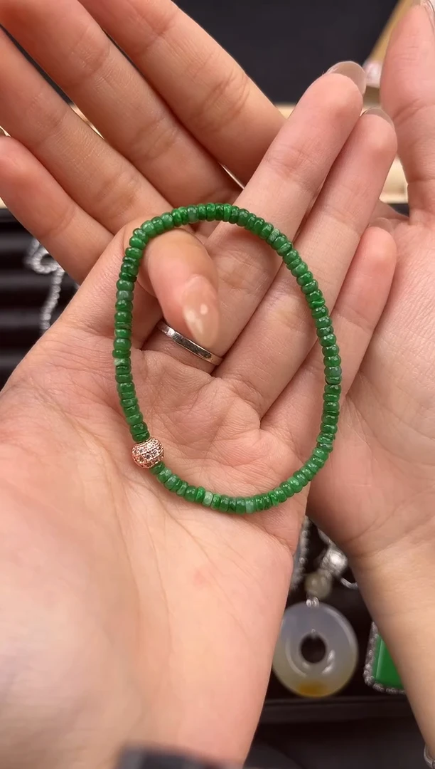 未镶嵌手串翡翠翠小二缅甸翡翠严选JQ