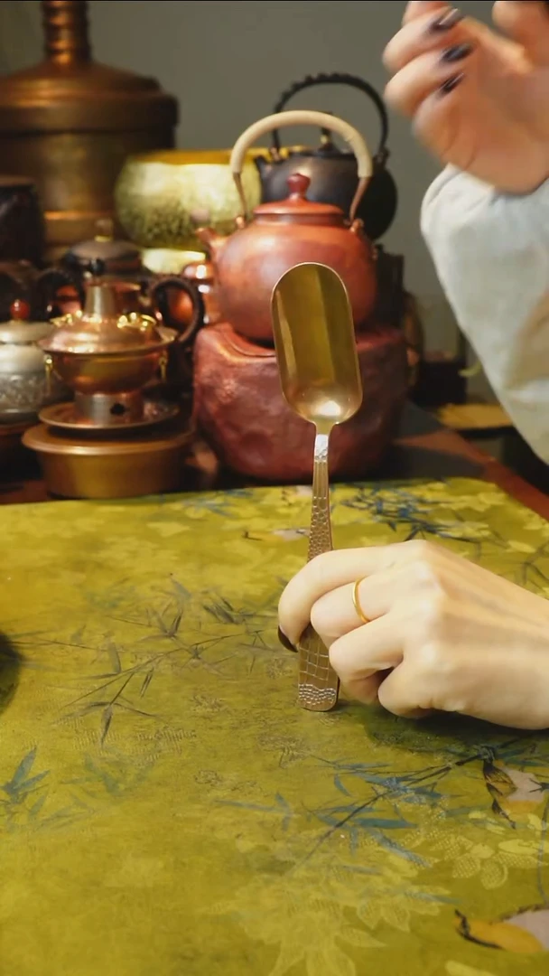 纯紫铜原色取茶勺