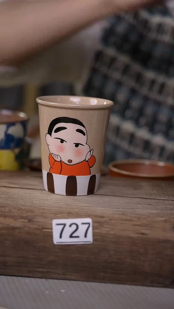 【闪购商品】瓷片设计师手作/卡通系列/杯