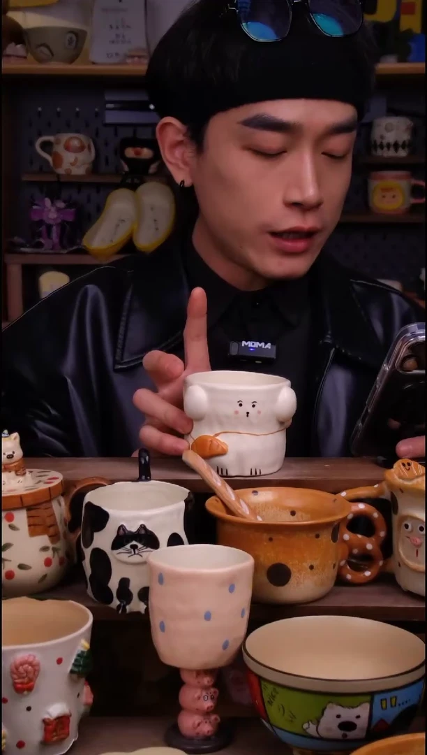 杯子陶景德镇可爱设计师款陶瓷