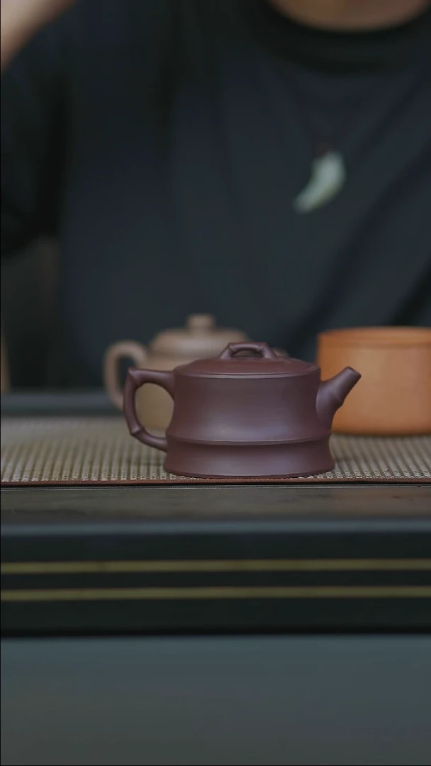 茶壶紫砂11-半手茄皮紫泥竹韵180cc