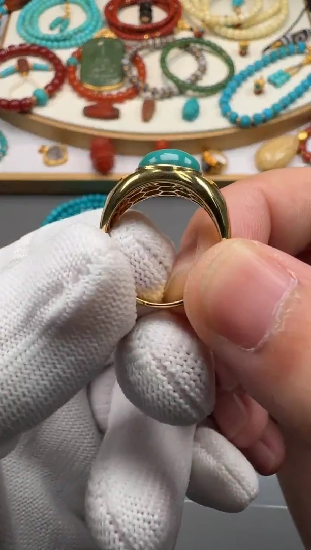 18K金镶嵌绿松石配饰阳*～11111