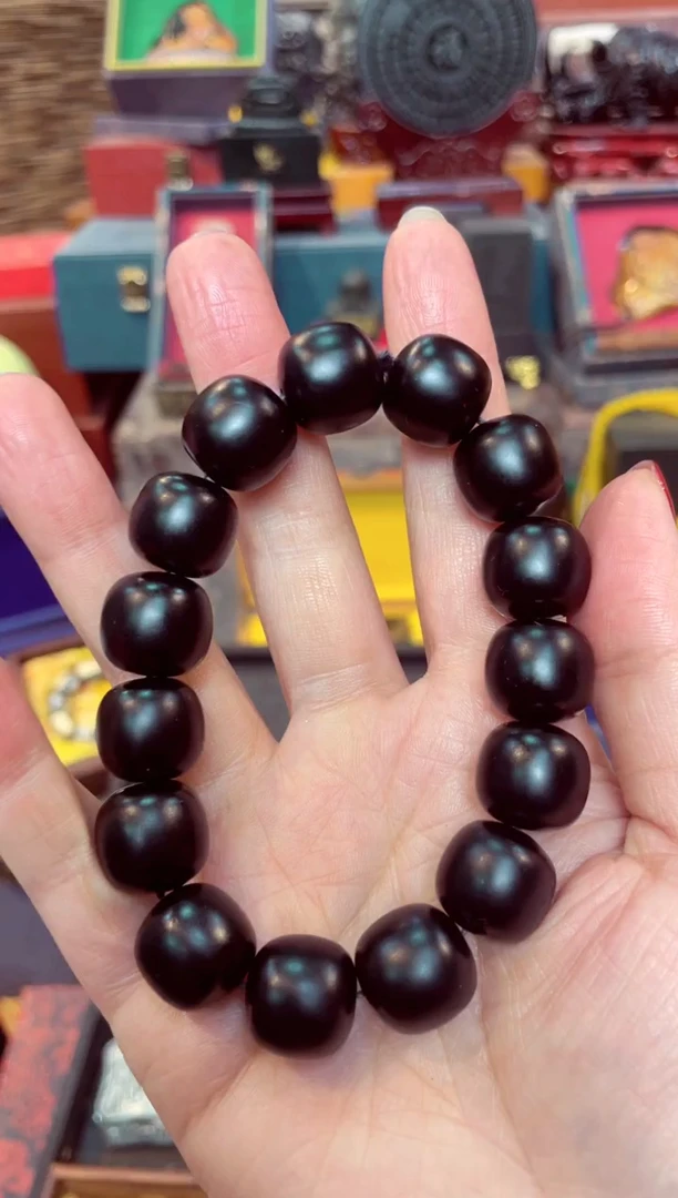 【闪购商品】黑羊脂   桶珠手串  墨