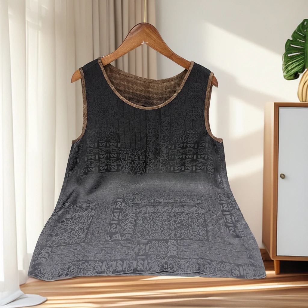 1087【小吴专属】新款高定时尚百搭通勤双面提花减龄背心