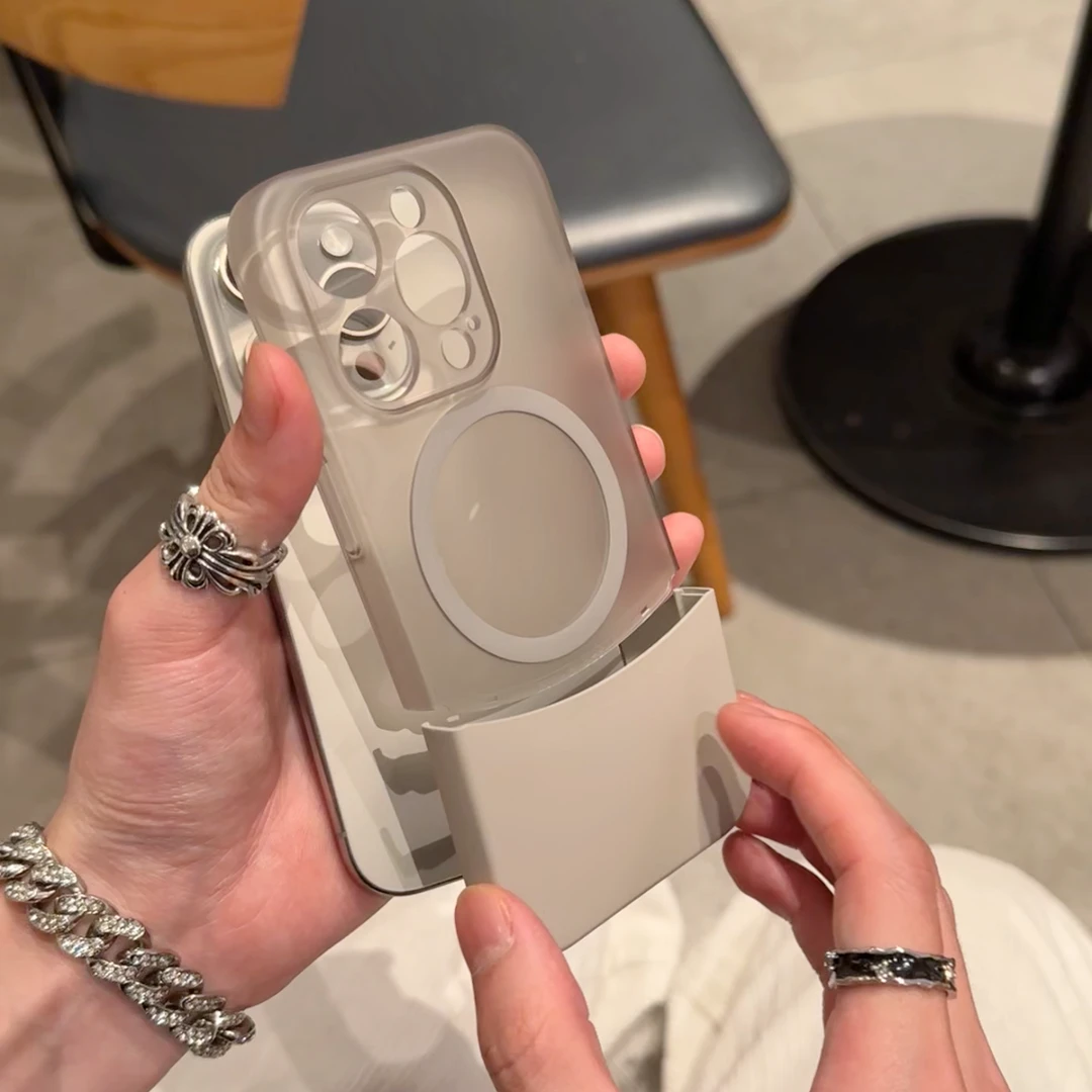 BANCA高级钛原拼接磁吸手机壳适用iPhone14/15/16苹果13/12/11套