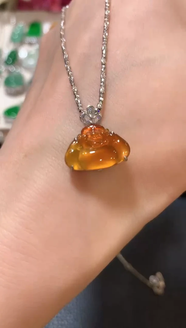 吊坠(不含链)18K金镶嵌翡翠n27