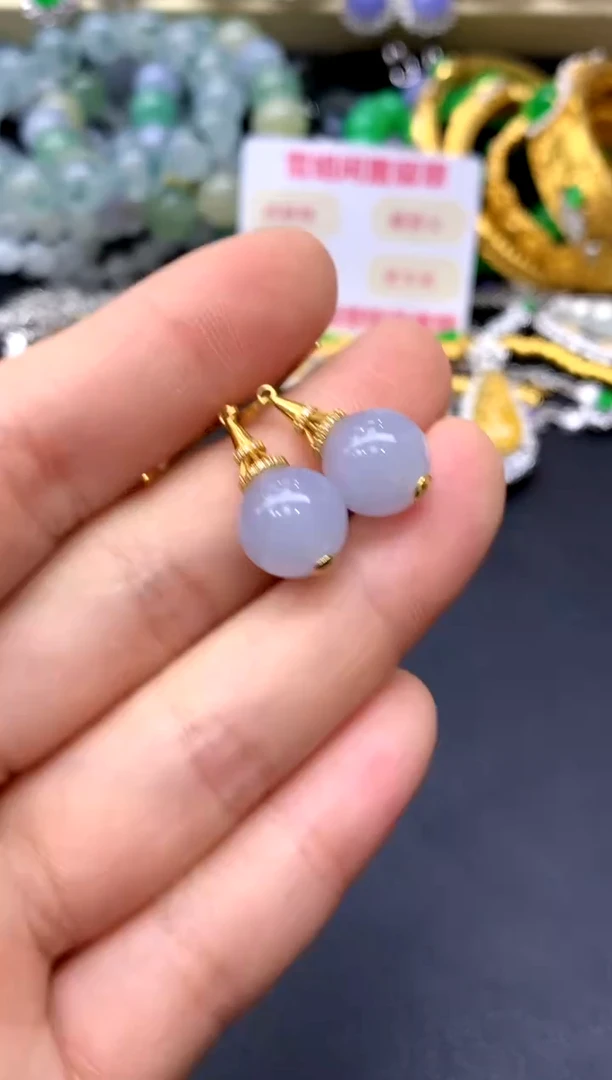 18K金镶嵌翡翠耳饰388-中国好珍宝