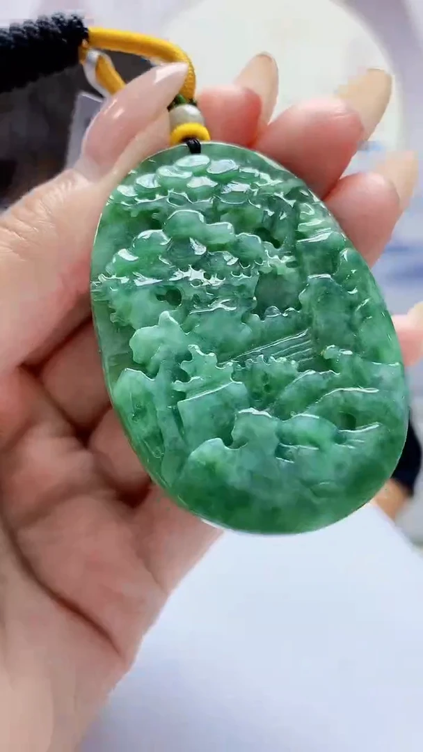 未镶嵌定制翡翠4688MM-毛货挂件46