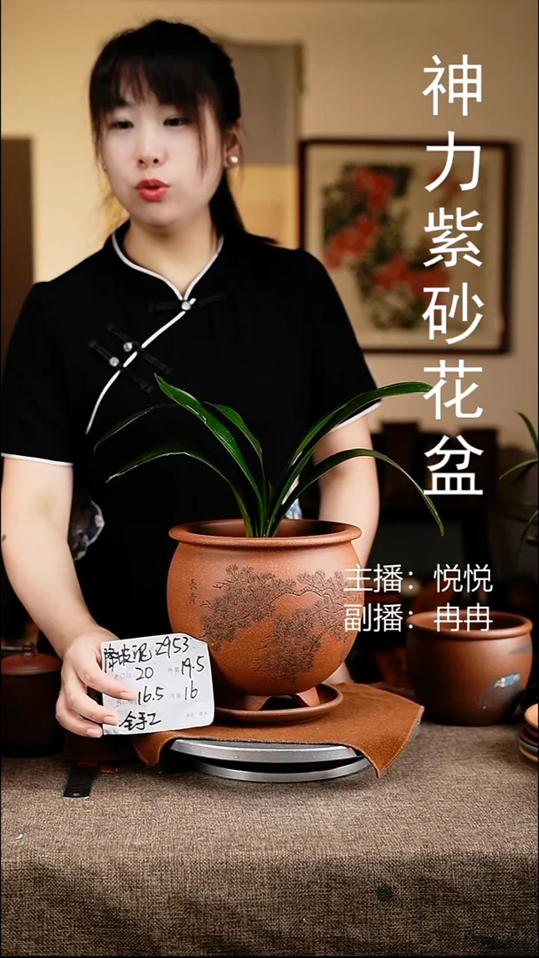 紫砂花盆花卉工艺2953+z